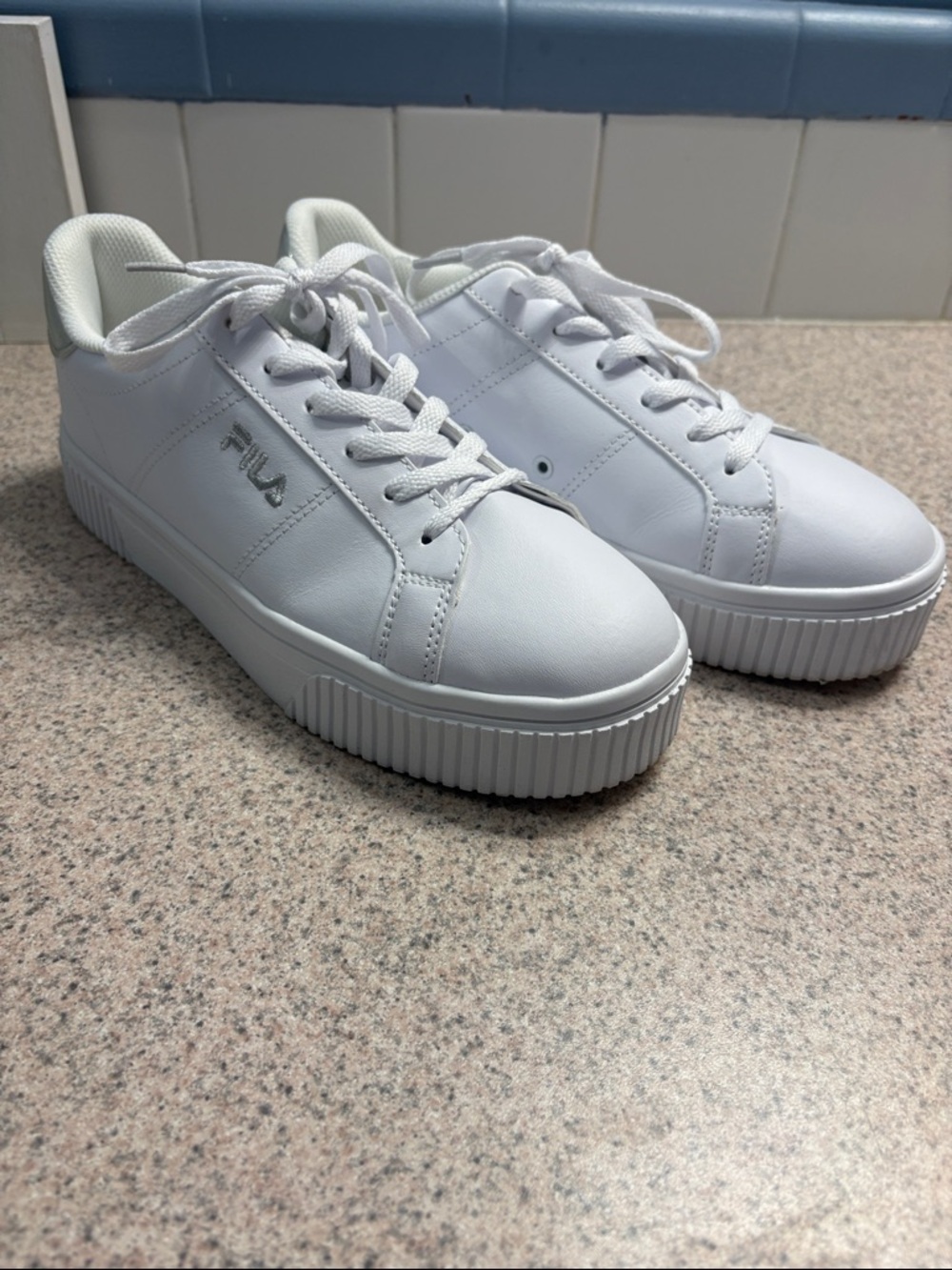 Fila Women's White Platform Lace-Up Sneakers